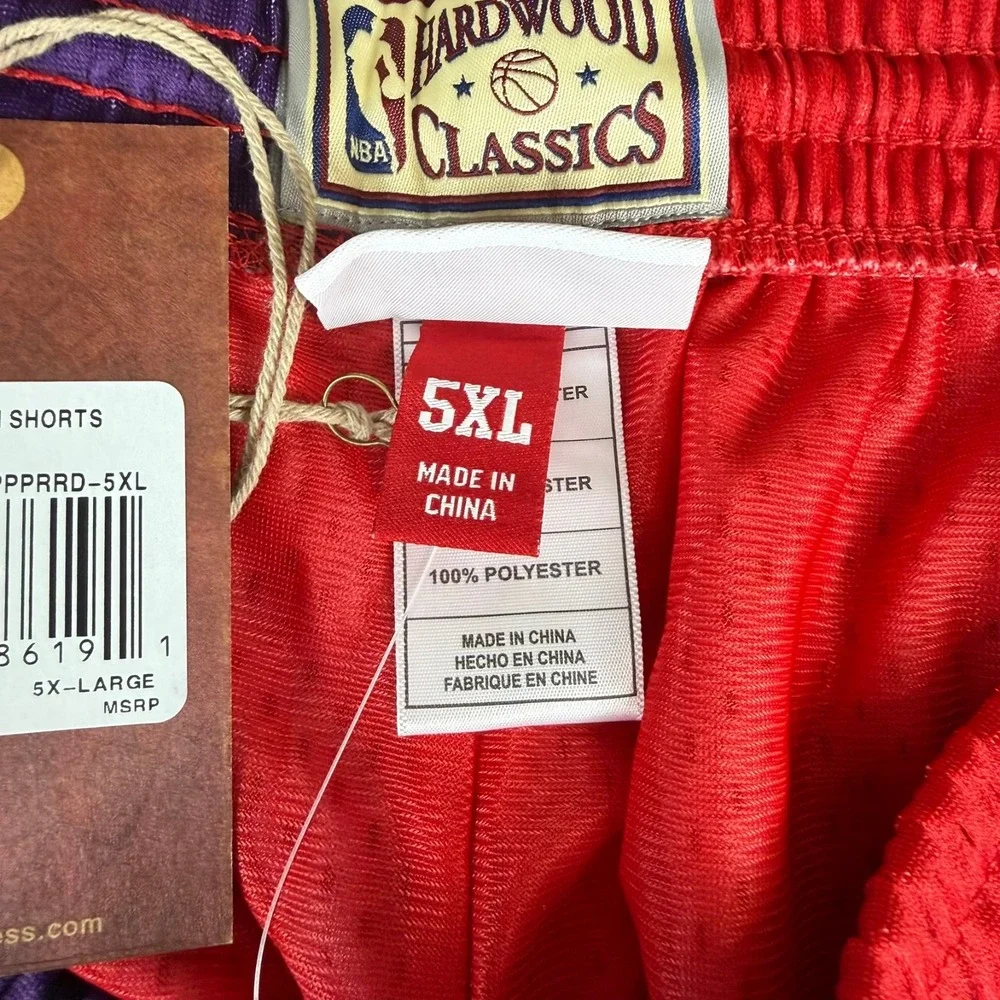 Toronto Raptors Mitchell Ness Split Swingman Shorts Mens 5XL Purple Red $95 NWT
